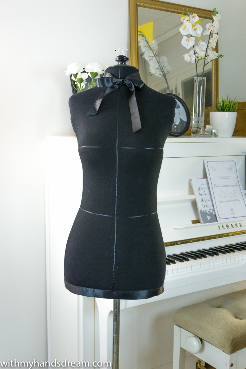 Beautiful padded and taped dress form with a nice cover Sewing Tip by